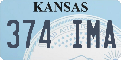 KS license plate 374IMA