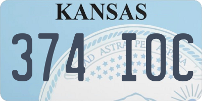 KS license plate 374IOC