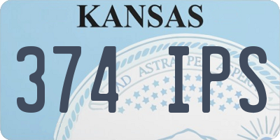 KS license plate 374IPS