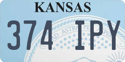 KS license plate 374IPY