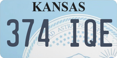 KS license plate 374IQE