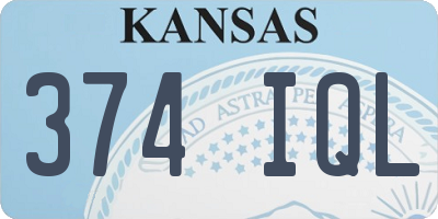 KS license plate 374IQL