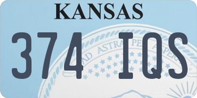 KS license plate 374IQS