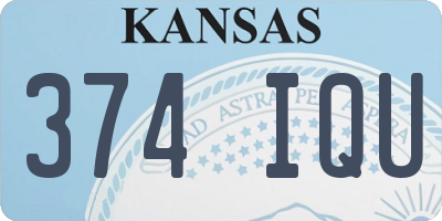 KS license plate 374IQU