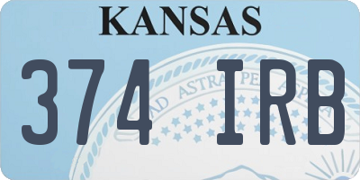 KS license plate 374IRB