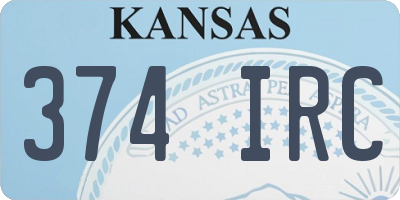 KS license plate 374IRC