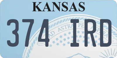 KS license plate 374IRD