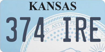 KS license plate 374IRE