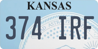 KS license plate 374IRF