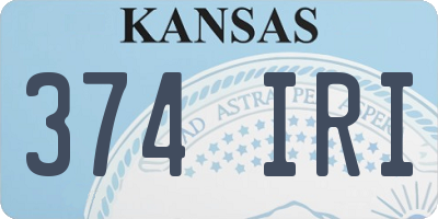 KS license plate 374IRI