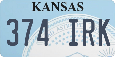 KS license plate 374IRK