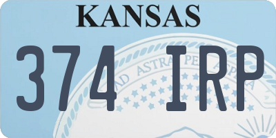 KS license plate 374IRP