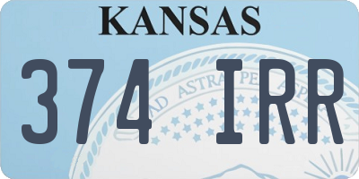 KS license plate 374IRR