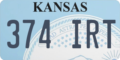 KS license plate 374IRT