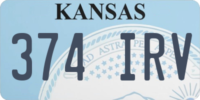 KS license plate 374IRV