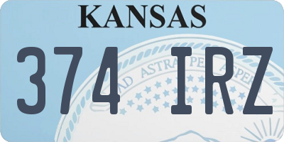 KS license plate 374IRZ