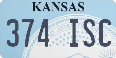KS license plate 374ISC