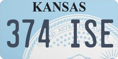 KS license plate 374ISE
