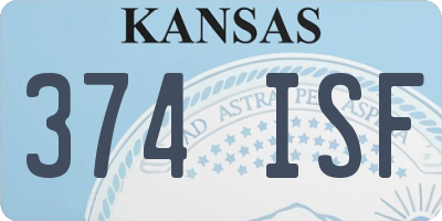 KS license plate 374ISF