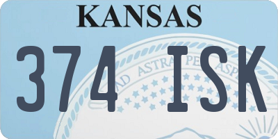 KS license plate 374ISK
