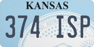 KS license plate 374ISP