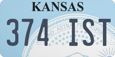 KS license plate 374IST