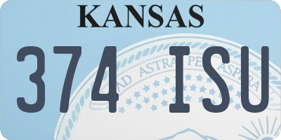 KS license plate 374ISU