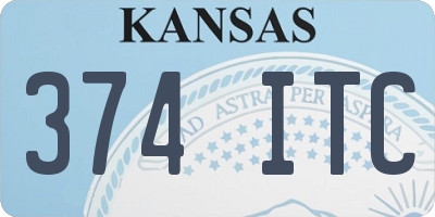 KS license plate 374ITC