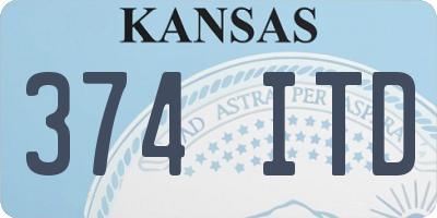 KS license plate 374ITD