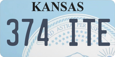 KS license plate 374ITE