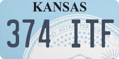 KS license plate 374ITF