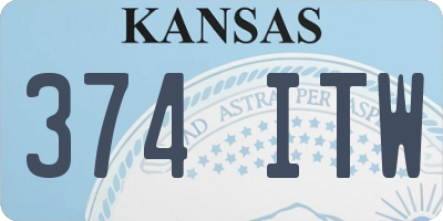 KS license plate 374ITW