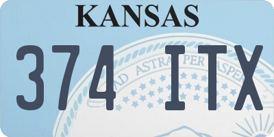 KS license plate 374ITX