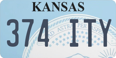 KS license plate 374ITY