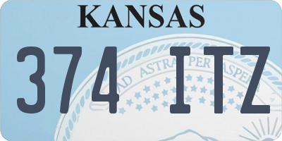 KS license plate 374ITZ