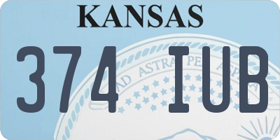 KS license plate 374IUB