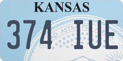 KS license plate 374IUE