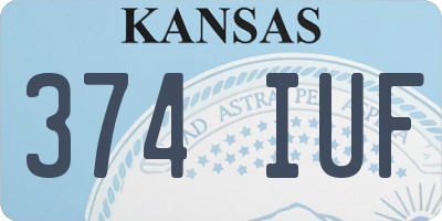 KS license plate 374IUF