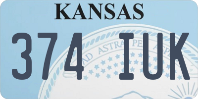 KS license plate 374IUK