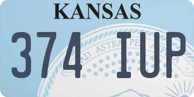 KS license plate 374IUP