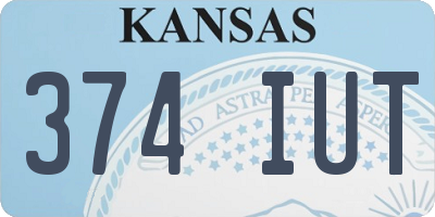 KS license plate 374IUT