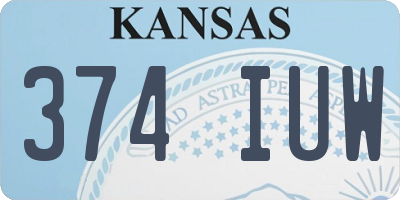 KS license plate 374IUW