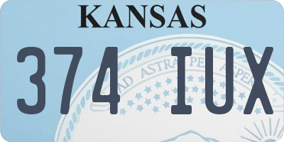 KS license plate 374IUX
