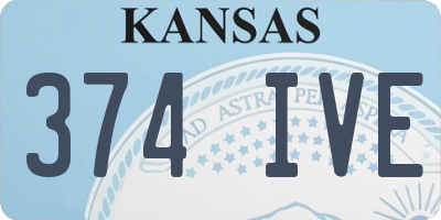 KS license plate 374IVE