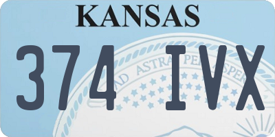 KS license plate 374IVX