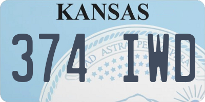 KS license plate 374IWD
