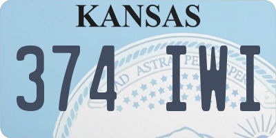 KS license plate 374IWI