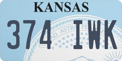 KS license plate 374IWK