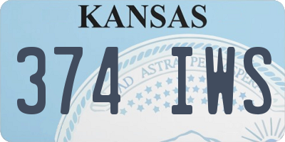 KS license plate 374IWS