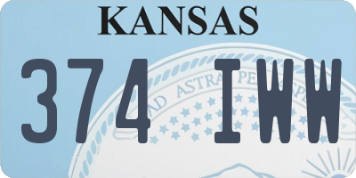 KS license plate 374IWW